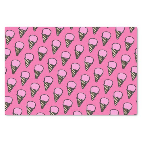 Cute Ice Cream Cones Pattern Tissue Paper