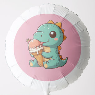 Cute ice cream eating dino balloon