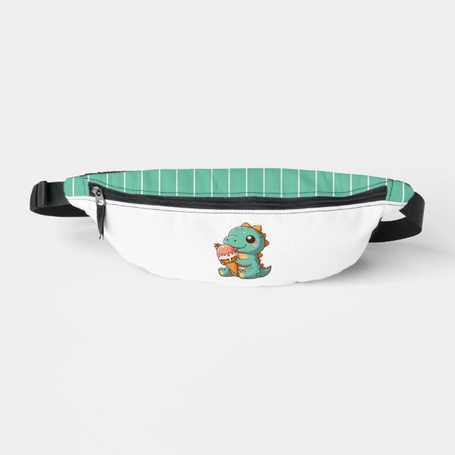 Cute ice cream eating dino fanny pack (Front)