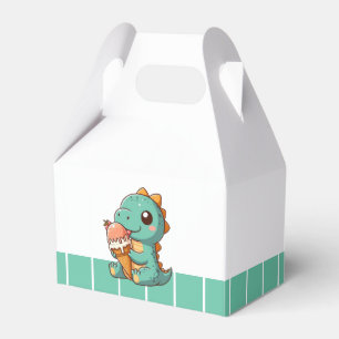 Cute ice cream eating dino favor boxes