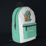 Cute ice cream eating dino printed backpack<br><div class="desc">.</div>