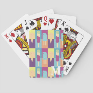 Cute Ice Cream Foodie Colorful Color Blocks Poker Cards