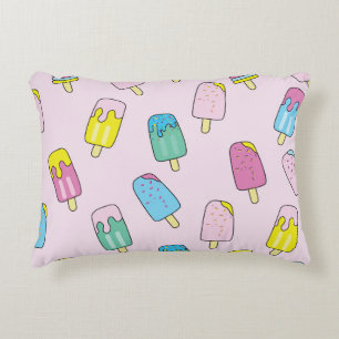 Cute ice cream: fruit pattern. accent pillow