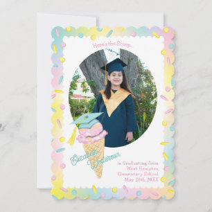 Cute Ice Cream Graduation Announcement Photo