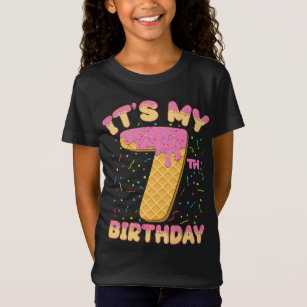 7th Birthday Shirt Girls Birthday Outfit 7 Year Old Girl 7th Birthday Gifts  Cute Birthday Girl Shirt 