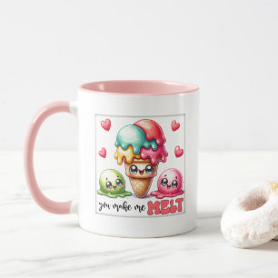 Cute ice cream love word art mug