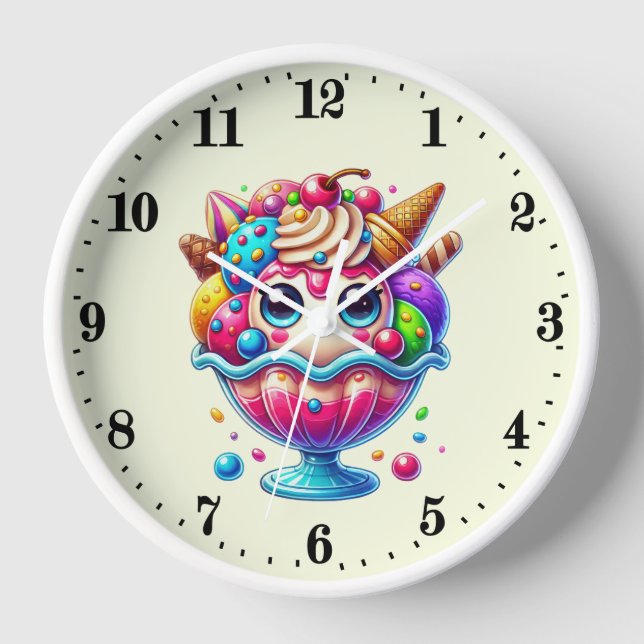Cute ice cream lovers  clock (Front)