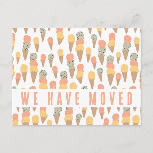 Cute Ice Cream Moving Announcement New Home Postcard