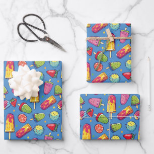 Cute ice cream party pattern Wrapping Paper Sheets