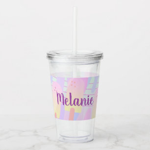 Cute Ice Cream Pastel Summer Ombré Acrylic Tumbler