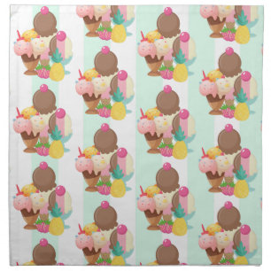 Cute Ice Cream Pattern Cloth Napkin