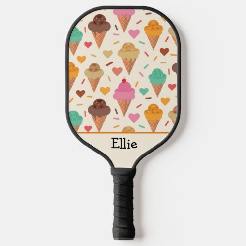 Cute Ice Cream Pattern Custom personalized  Pickleball Paddle