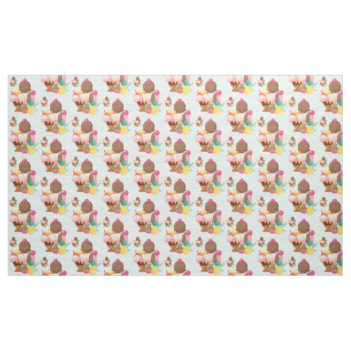 Cute Ice Cream Pattern Fabric