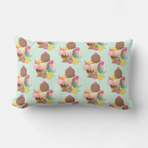 Cute Ice Cream Pattern Lumbar Pillow