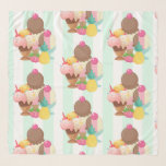 Cute Ice Cream Pattern Scarf<br><div class="desc">A summertime pattern with a bowl of ice cream with 3 delicious scoops covered in candy sprinkles. An ice cream cone also with 3 scoops of chocolate,  vanilla and strawberry. A dessert bowl filled with neopolitan flavored ice cream with a delicious cherry on top.</div>