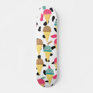Cute Ice Cream Pattern Skateboard