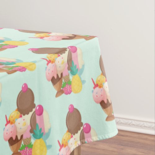 Cute Ice Cream Pattern Tablecloth