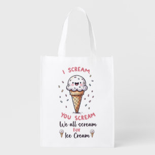 Cute Ice Cream Pun  Grocery Bag