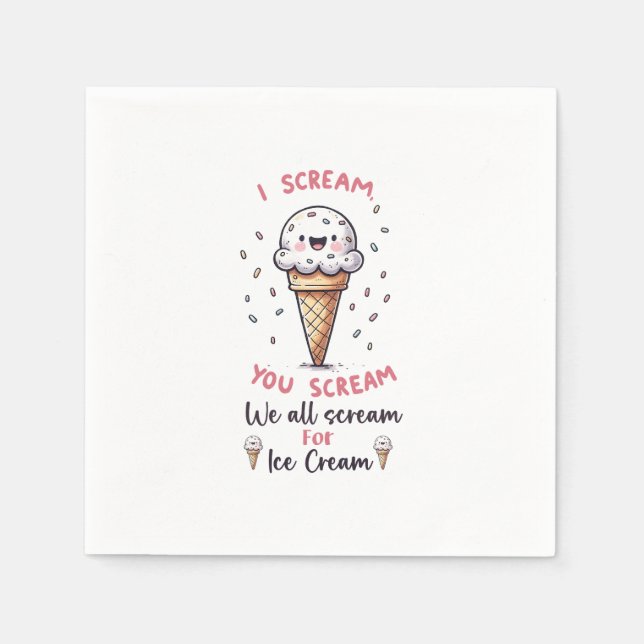 Cute Ice Cream Pun  Napkins (Front)