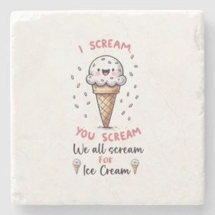 Cute Ice Cream Pun Stone Coaster