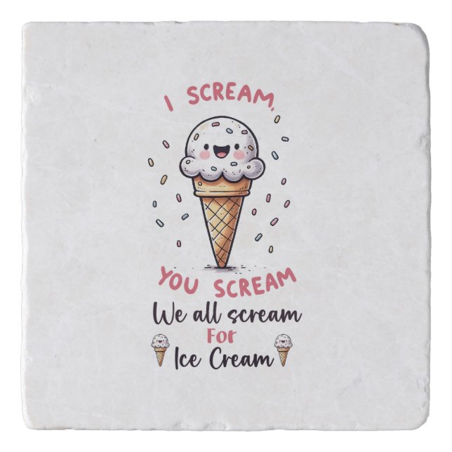 Cute Ice Cream Pun  Trivet (Front)