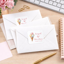 Cute Ice Cream Scoops Pastel Bridal Shower