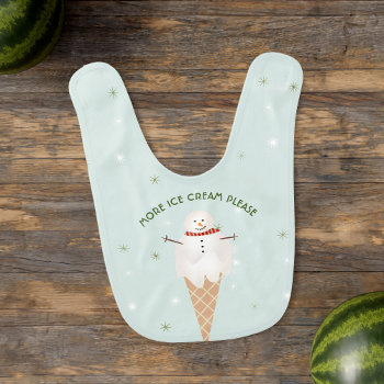 Cute Ice Cream Snowman Mint Green Bib by watermelontree at Zazzle
