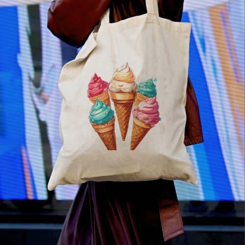 Cute ice_cream tote bag design 