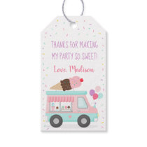 Cute Ice Cream Truck Birthday Thank You Gift Tags