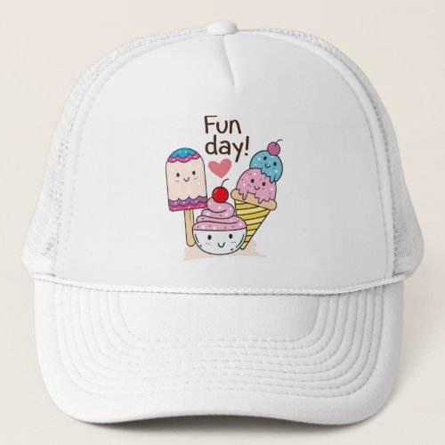 Cute ice cream trucker hat
