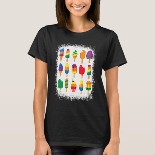 Cute Ice Creams Rainbow Flag Gay Lesbian Pride Mon T_Shirt