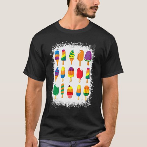Cute Ice Creams Rainbow Flag Gay Lesbian Pride Mon T_Shirt