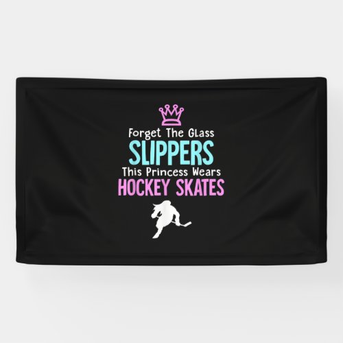 Cute Ice Hockey Girls Gift Women Quote Banner