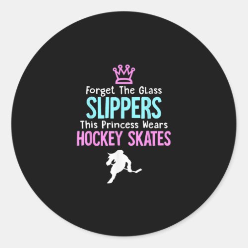 Cute Ice Hockey Girls Gift Women Quote Classic Round Sticker