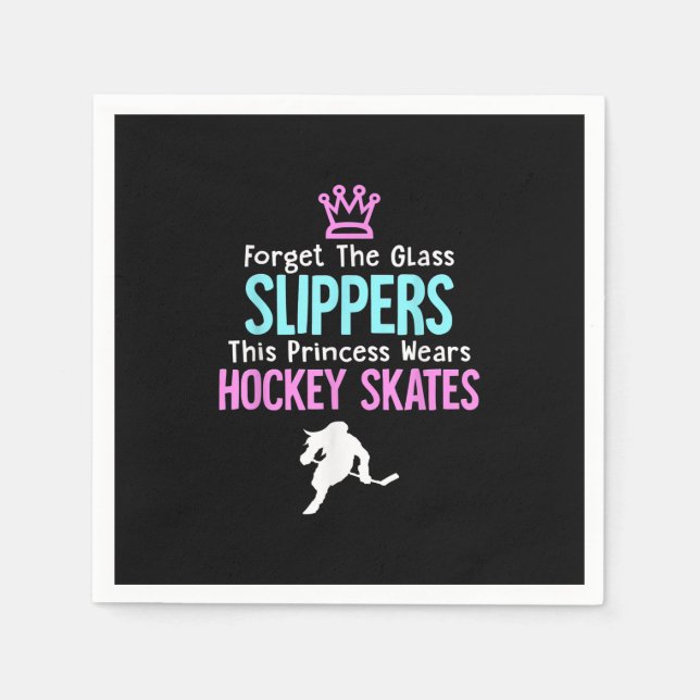 Cute Ice Hockey Girls Gift Women Quote Napkins (Front)