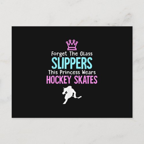 Cute Ice Hockey Girls Gift Women Quote Postcard