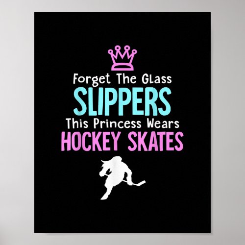 Cute Ice Hockey Girls Gift Women Quote Poster