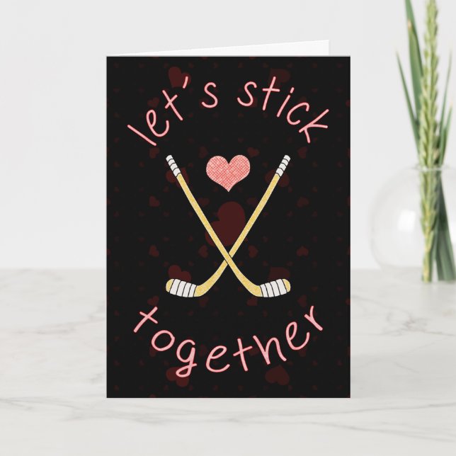 Cute Ice Hockey Valentine's Day Card (Front)