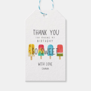 Cute Ice pop birthday Thank you Favour Gift Tags