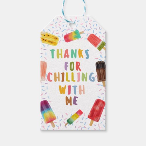 Cute Ice pop birthday Thank you Favour Gift Tags