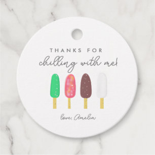 Cute Ice Pops Birthday Thank you Gift Favor Tags
