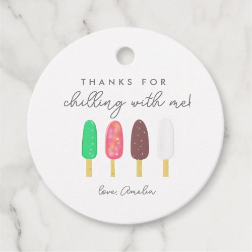 Cute Ice Pops Birthday Thank you Gift Favor Tags