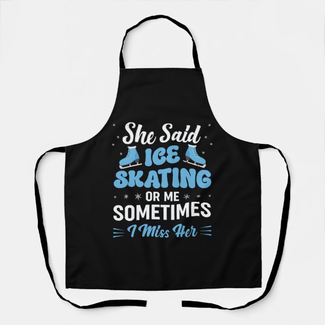 Cute Ice Rink Synchronized is Calling Apron (Front)
