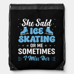 Cute Ice Rink Synchronized is Calling Drawstring Bag