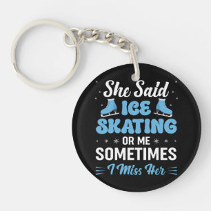 Cute Ice Rink Synchronized is Calling Keychain