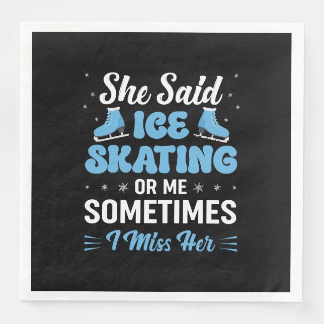 Cute Ice Rink Synchronized is Calling Paper Dinner Napkins (Front)