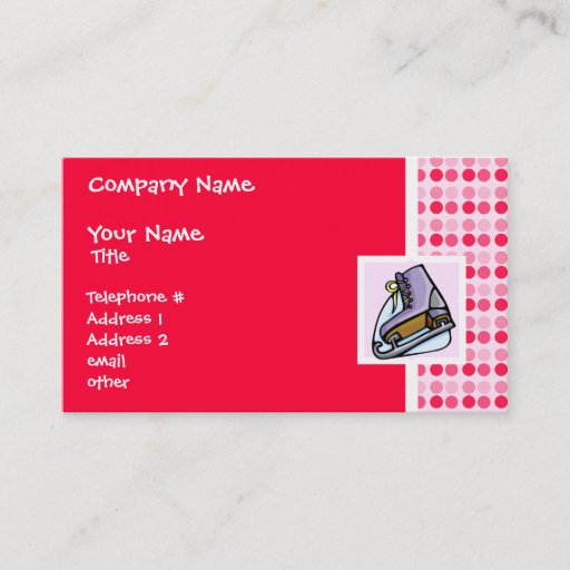 Customizable Cute Ice Skate Business Cards