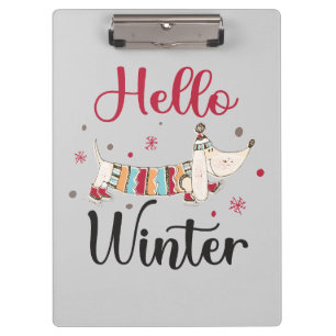 Cute ice skating dog clipboard