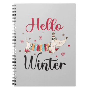 Cute ice skating dog notebook