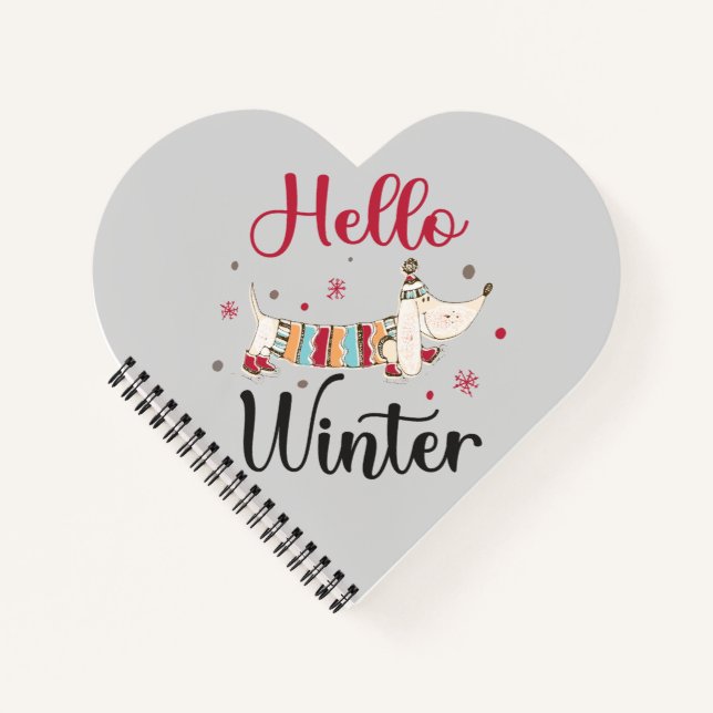 Cute ice skating dog notebook (Front)